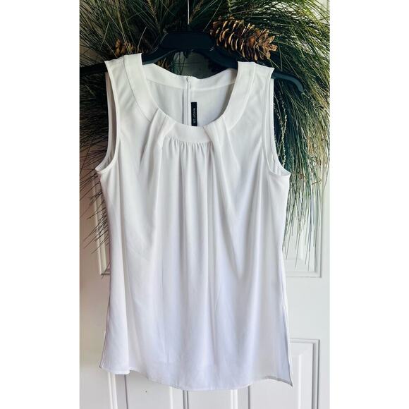 ST JOHN Sleeveless Blouse/Tank Top/Shell in Bianco White color Size Medium - Picture 10 of 17